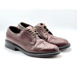 Executive Imperials Men's Oxblood Leather Wing Tip Oxford Dress Shoes Size 7.5 C